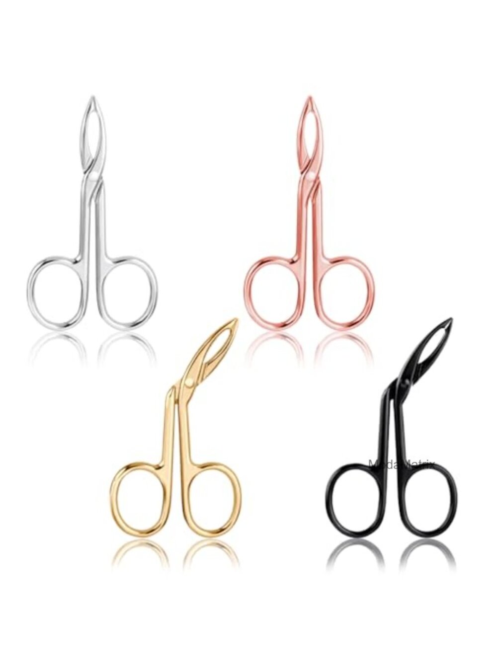 4-Piece Stainless Steel Eyebrow Tweezers Set Scissor Handle Hair Plucker